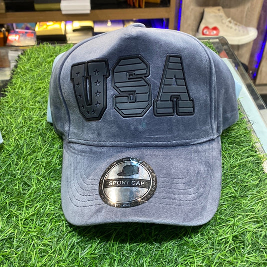 USA Grey Colour Velvet Fabric Premium Quality Cap 13213