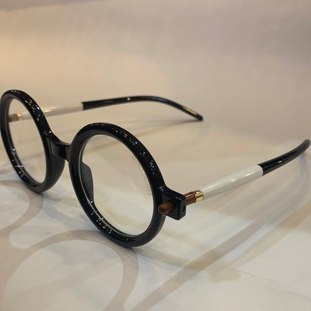 RAM black white frame transperent shade sunglass