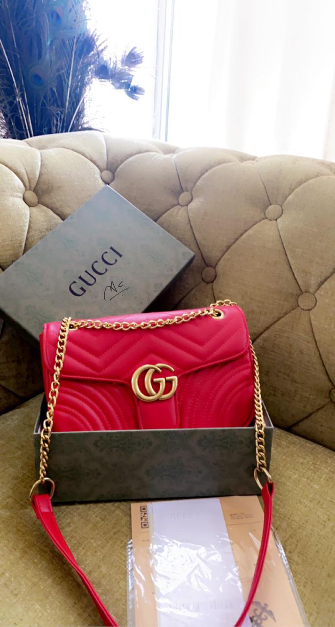 Red Cug Guc Ladies Side Sling Bag Heavy Quality