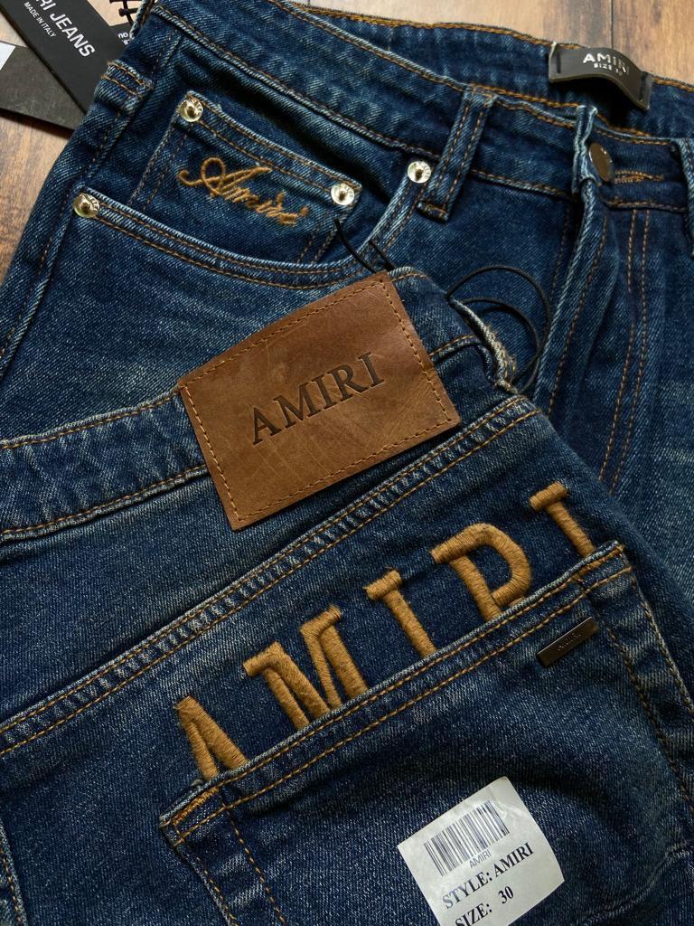 IMA Navy Blue Colour Faded Design With Back Embroidery Surplus Slim Fit Men’s Jeans