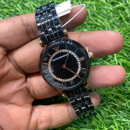 Black Chain Black Copper  Dial Ceramica Ladies Watch 401900