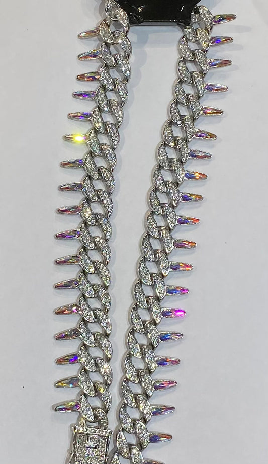 Sliver Colour With Multi Colour Diamond Studded Bracelet 400826