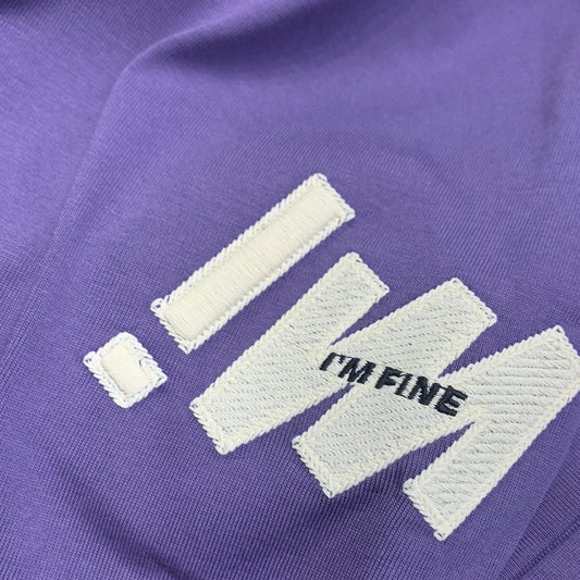 Fine Purple Colour With Front and Back Embroidery Premium Quality Tshirt 1776