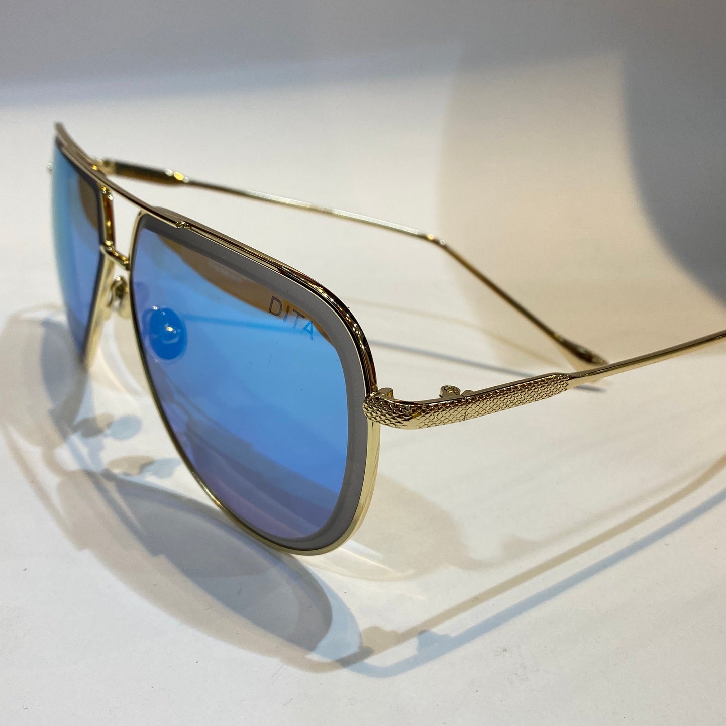 TID Gold Frame Tinted Glass Brown Shade Unisex Branded Sunglasses 009 60 13-142