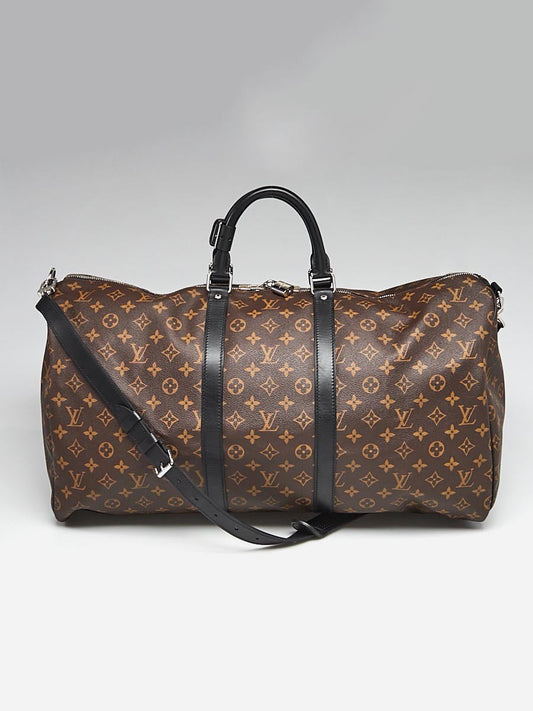 UOL Brown Tan Monogram Unisex Duffel Bag