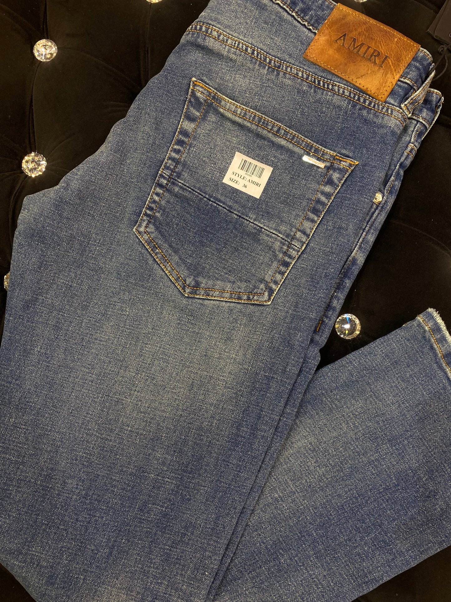 IMA Navy Blue Colour Faded Design Surplus Straight Fit Men’s Jeans 254183