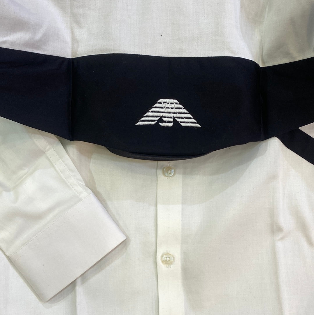 MRA Black White Colour MRA Logo Embroidery Design Imported Lycra Cotton Fabric Men’s Shirts 9161