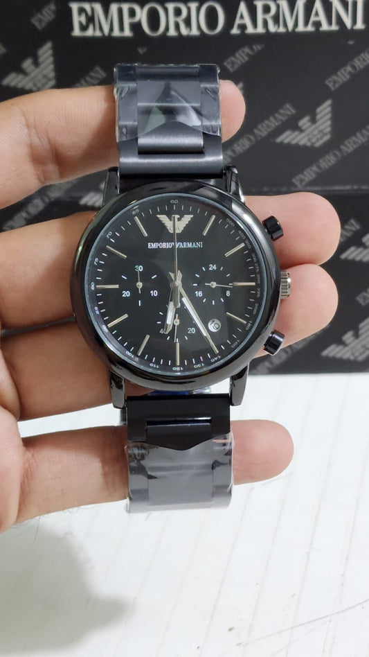 Mra Black Chain Black Dial Chrono Working Men Watch
