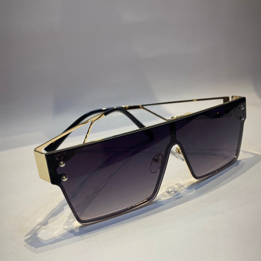 Car rac glossy gold black Frame brown Shade Unisex Sunglass