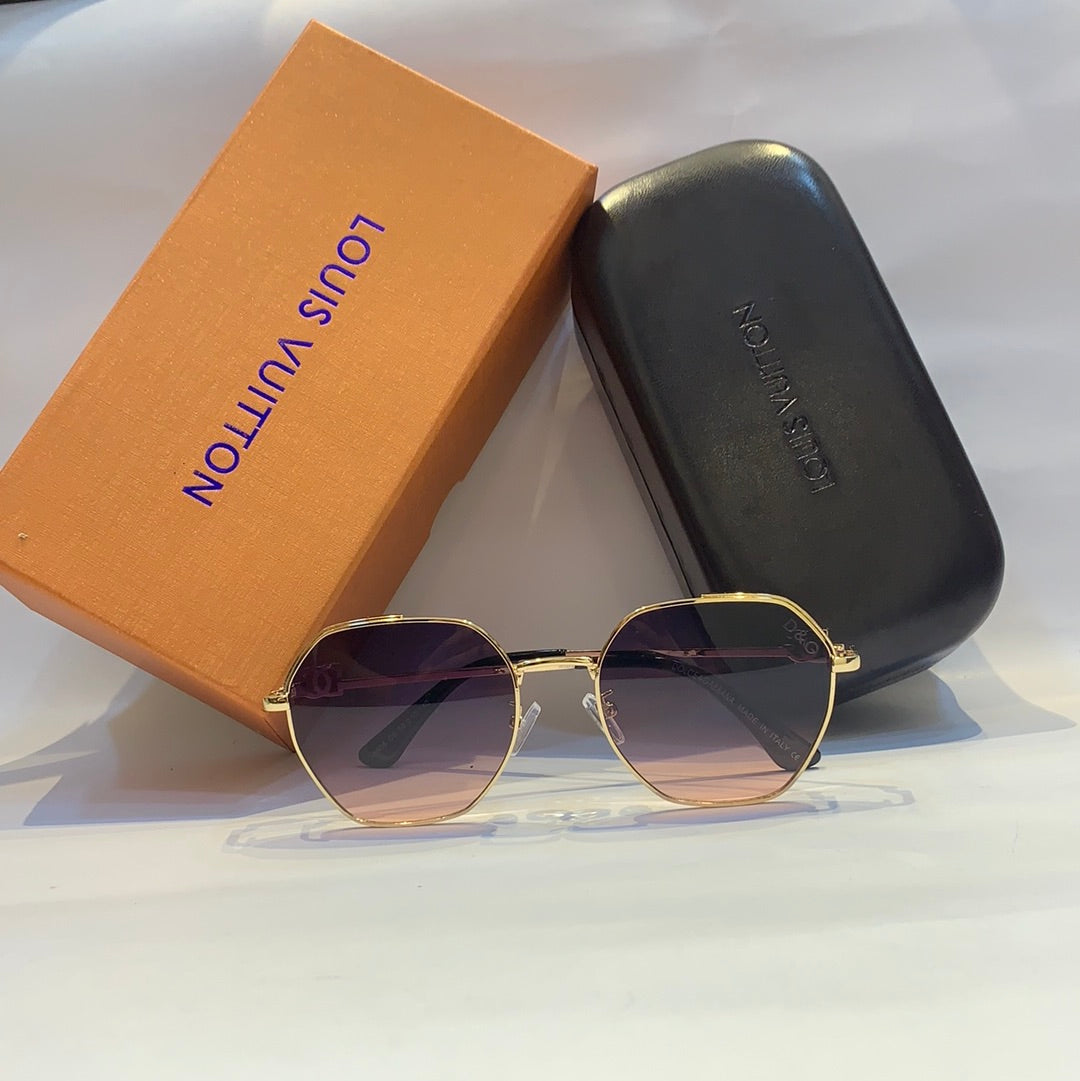 D&g g&d Glossy  gold Frame pink Shade Unisex Sunglass H5606 C4 56 15 140