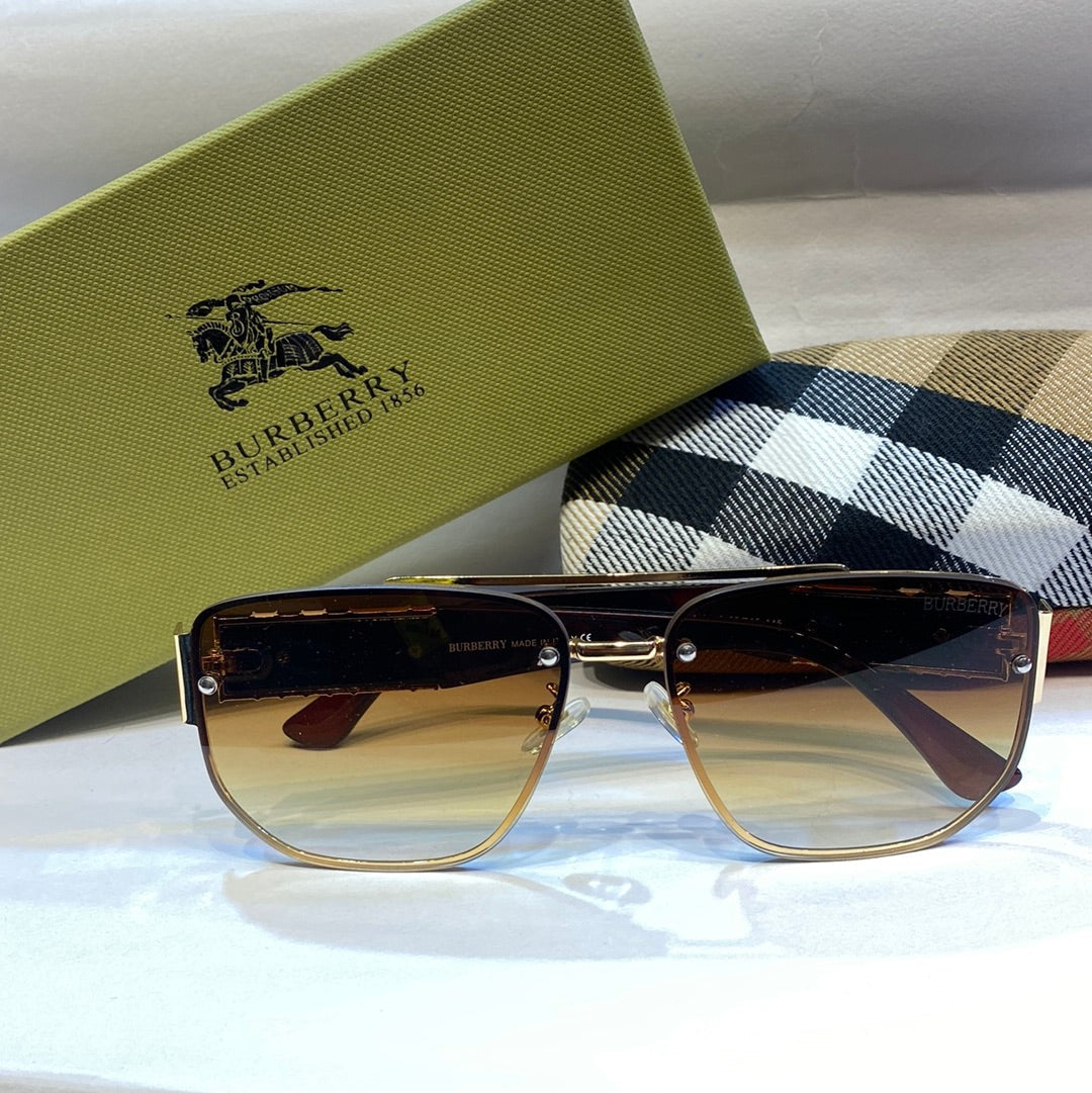RUB Gold Frame Brown Shade Unisex Branded Sunglasses 10446 6215 145