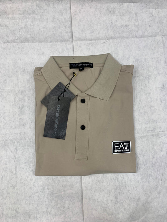 MRA ARM Beige Colour With Front Print Lycra Fabric Collar Tshirt 50201
