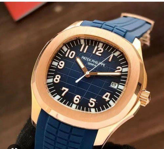 Pp Blue Strap Copper Ring Blue Dial Automatic Men Watch
