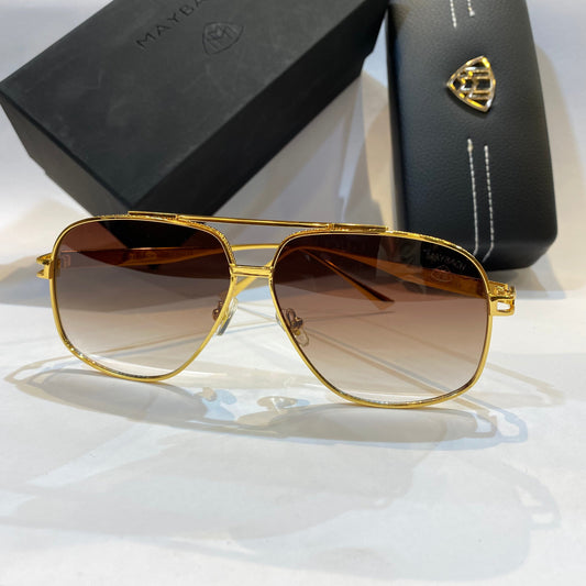YAM Gold Frame Brown Shade Unisex Branded Sunglasses 2183 65 15-145