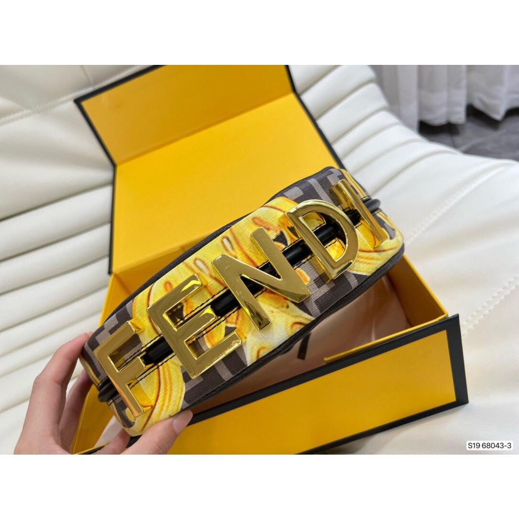 NEF Yellow Colour With Half Moon Bag Underarm Bag The Logo Metal Design Ladies Hand Bag 865447848003888