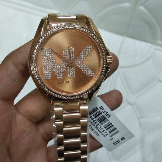 KM Blue Chain Blue Dial Studded Ladies Watch 493119