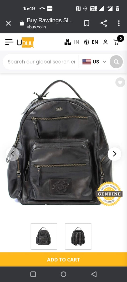 Rawlings Genuine Leather Backpack Bag