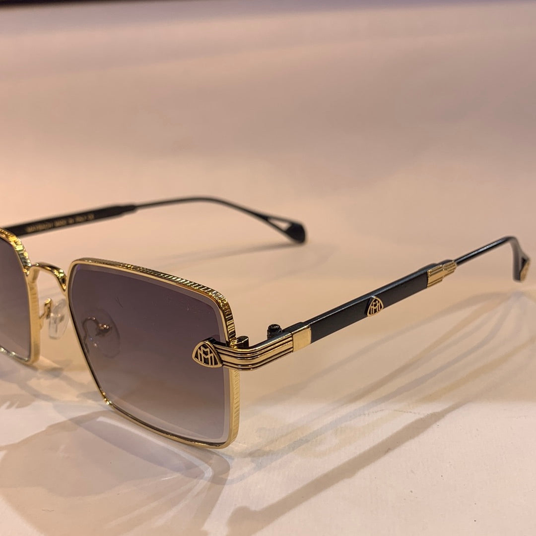 Yam golden frame black steak black shade sunglass
