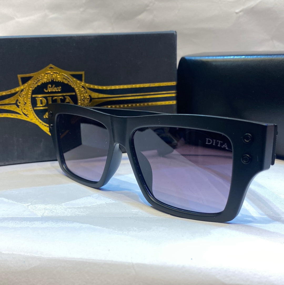 TID Matte Black Frame Black Shade Unisex Branded Sunglasses Italy