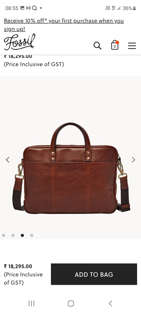 SOF Genuine Leather Laptop Bag 77002
