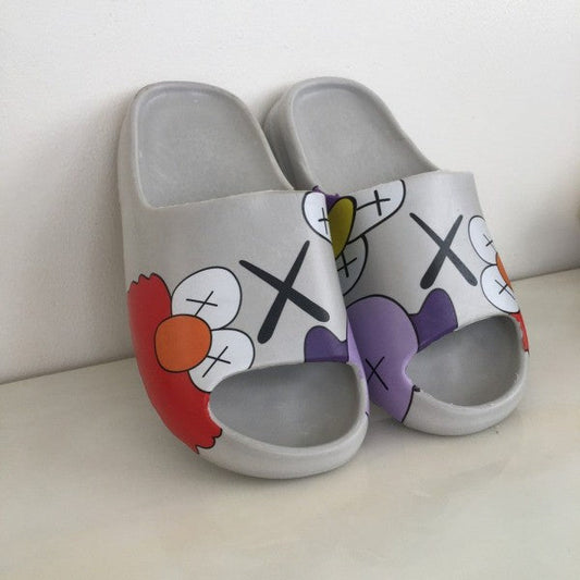 Grey Fat Summer Print Red White Black Purple  Heavy Slipper