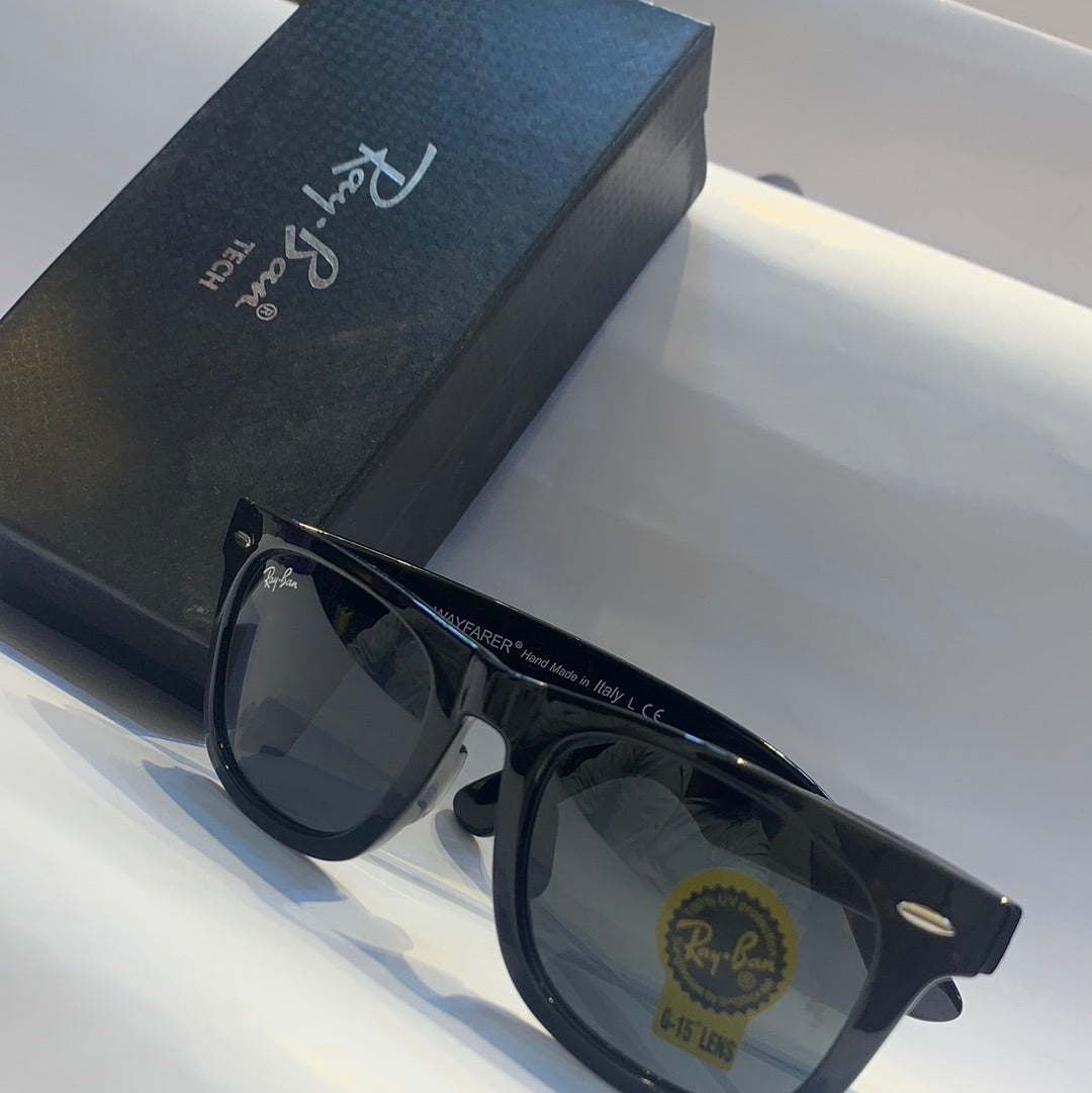 Glossy Black Finish Black Shades Sunglasses RB2140 901 54 18 3N