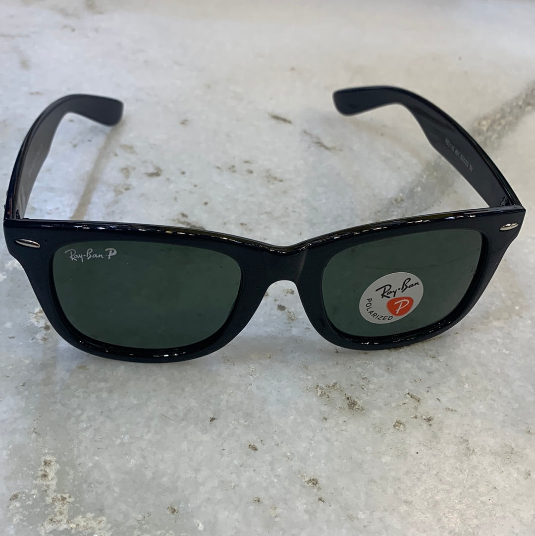 YAR RB Glossy Black Frame Green Shade Sunglasses RB2140 901 50 22 3N