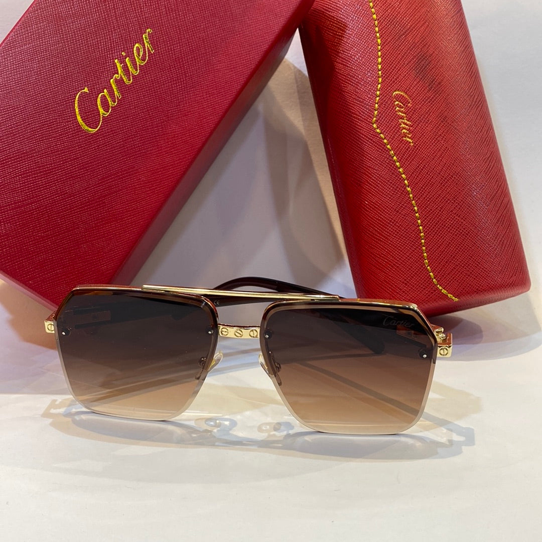 RAC Gold Brown Frame Brown Shade Unisex Branded 020A 58 15-150