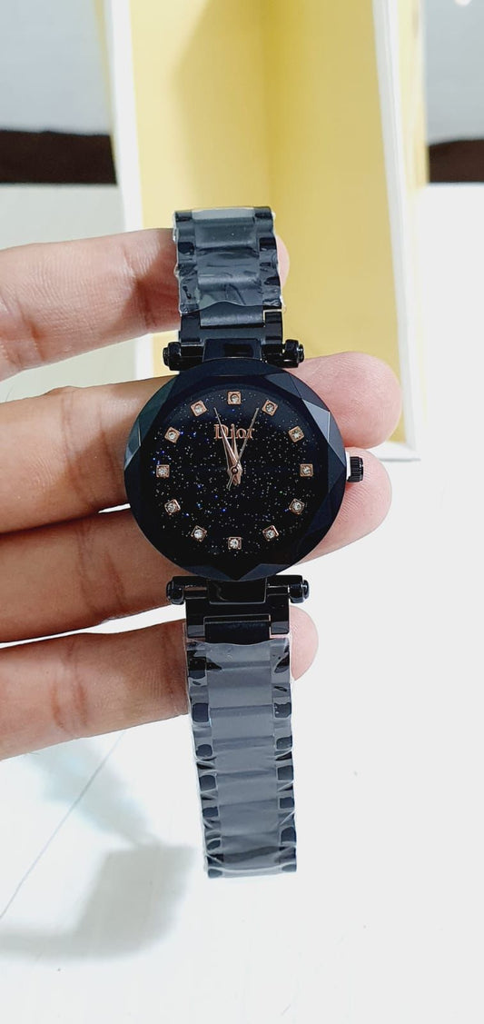 Oid Black Chain Black Dial Ladies Watch 901240