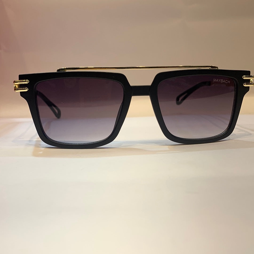 YAM Gold Frame Black Shade Unisex Sunglass LH035 53 18-145 UV400