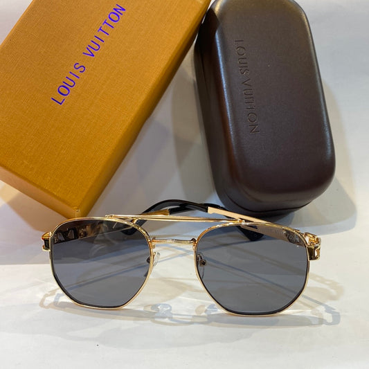 UOL LV VL Gold Frame Black Shade Unisex Branded H5570 C2 57 16-140