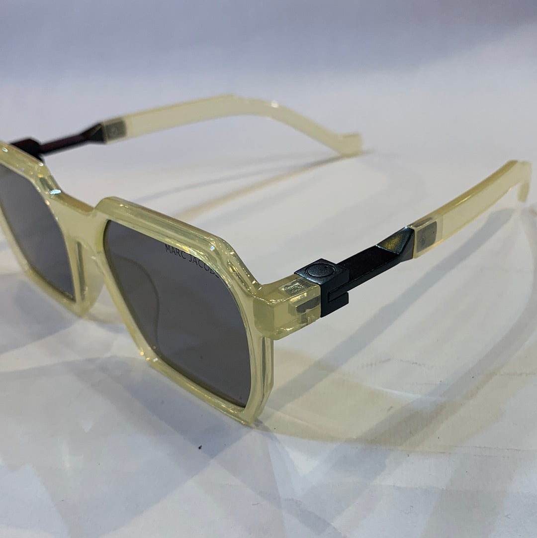 RAM Glossy Yellow Transperent Frame Black Shade Sunglass