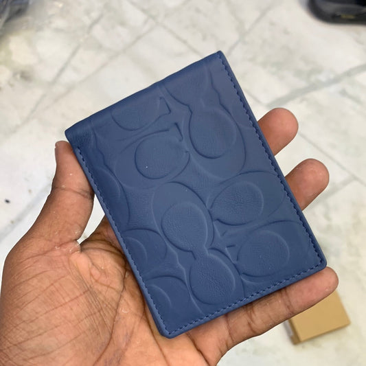 AOC Blue Colour With Monogram Design Genuine Leather Men’s Wallet 576904