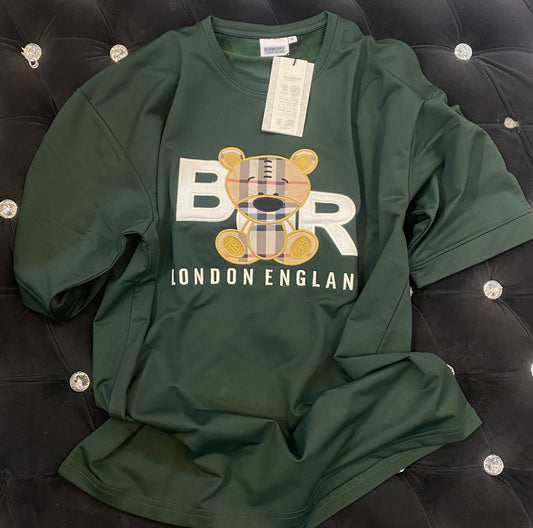 RUB Dark Green Colour With Rub Embroidery Down Drop Shoulder 36406