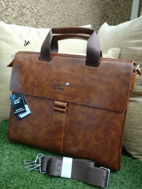 NOM MON Tan Colour With Multiple Zipper Laptop Bag 33016