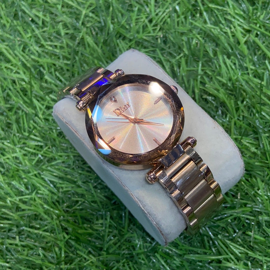 Oid Copper Chain Orange Dial Ladies Watch