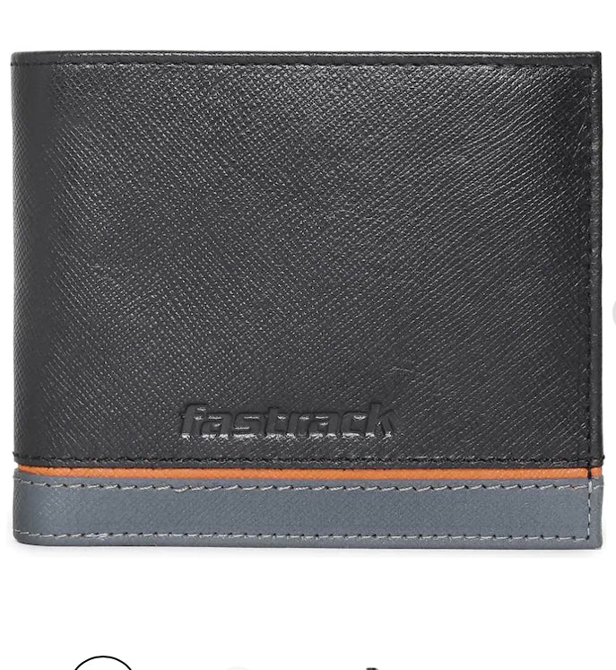 BLACK LEATHER BIFOLD WALLET