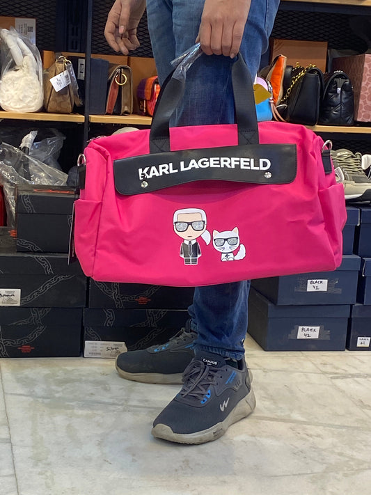 RAK KAR Pink Colour With Print Design Logo Premium Duffle Bag