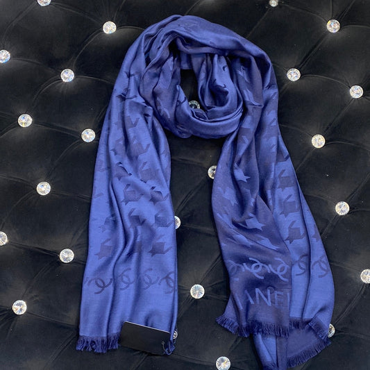 AHC Navy Blue Colour CHA Print Heavy Quality Muffler  9345