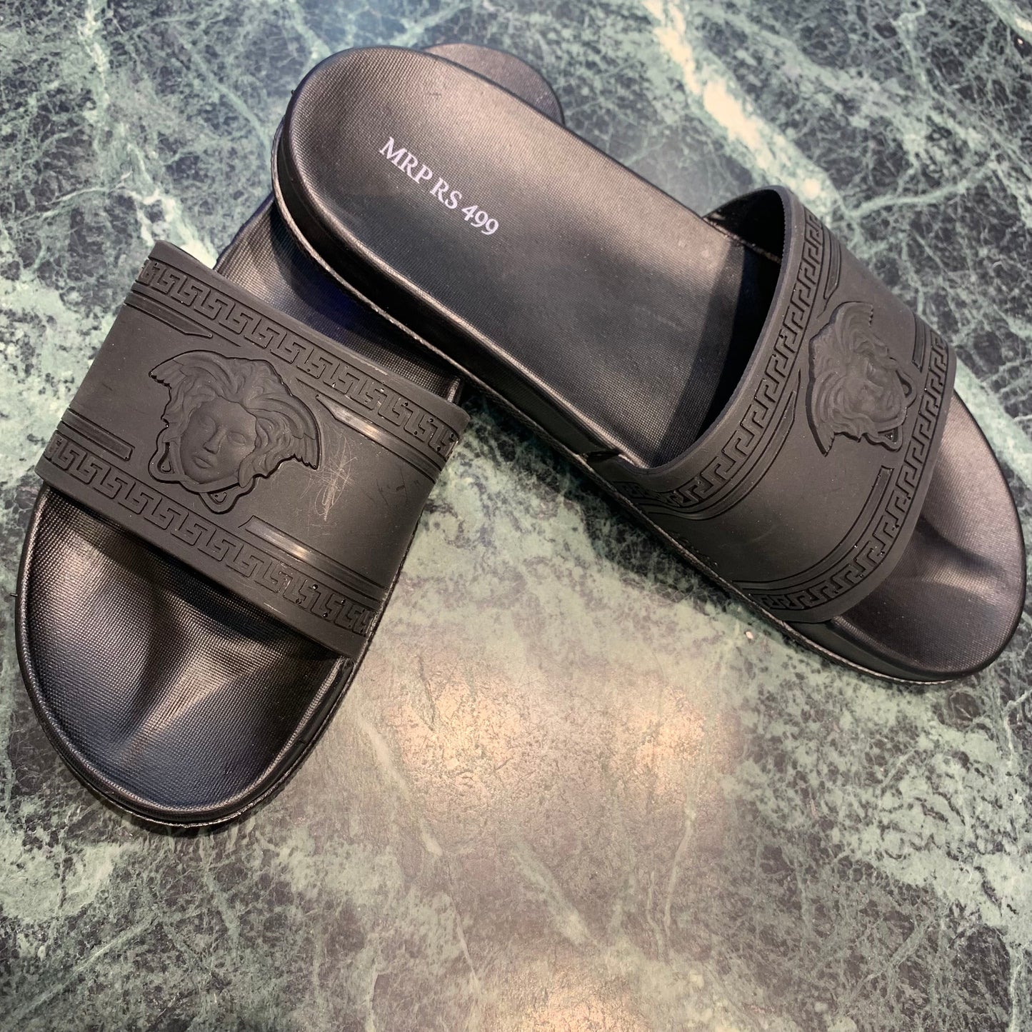 All Black Slippers