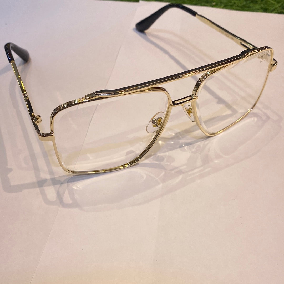 Gold Frame Printed Branded Luxury Sunglasses DT001 56 21-142