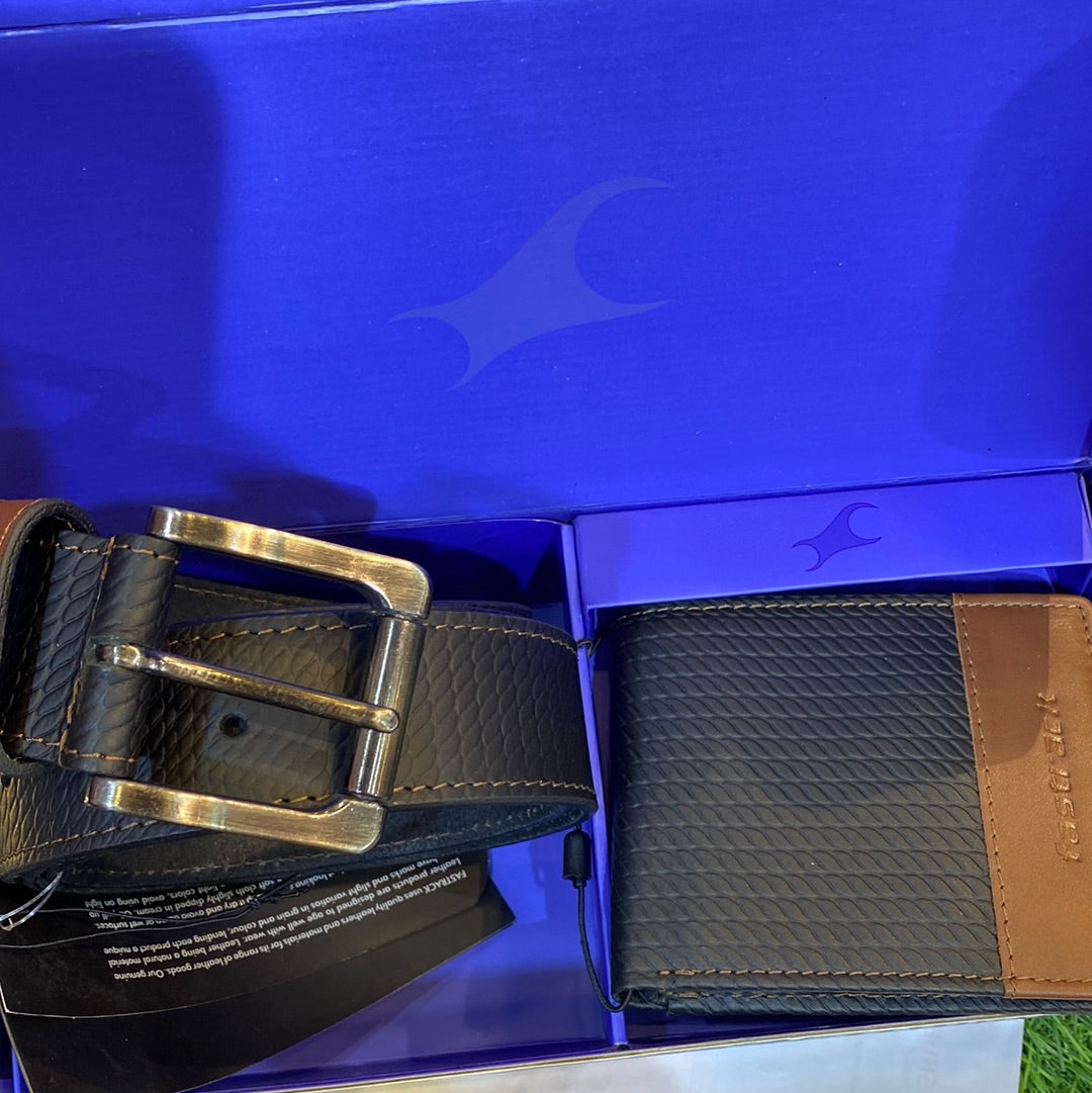 Fastrack BC002LBK01X Men Wallet Belt Combo