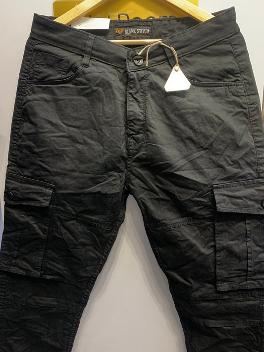 Blank Stitch Black Colour With 6 Pocket Cargo 1105010