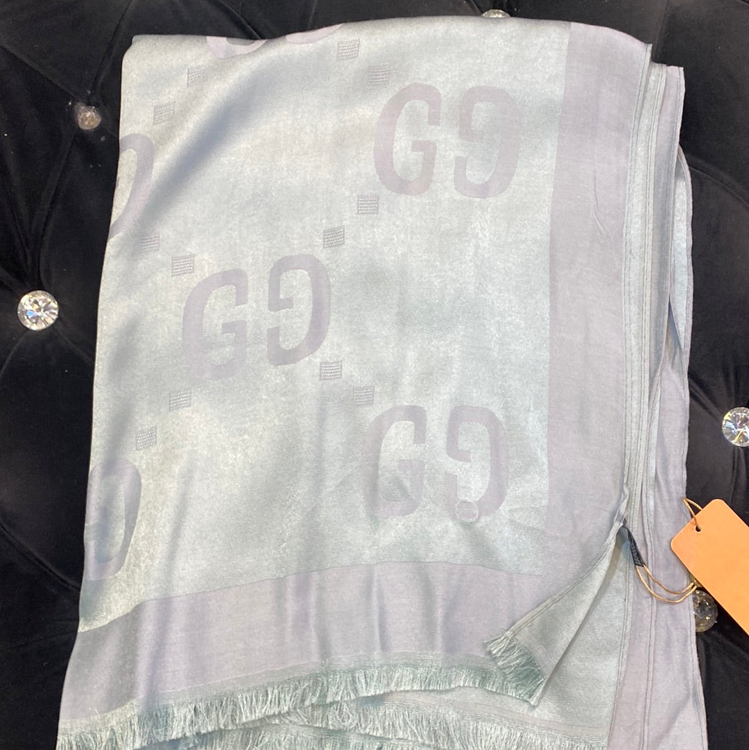 CUG Sky Blue Colour Cug Print Heavy Quality Muffler  9359