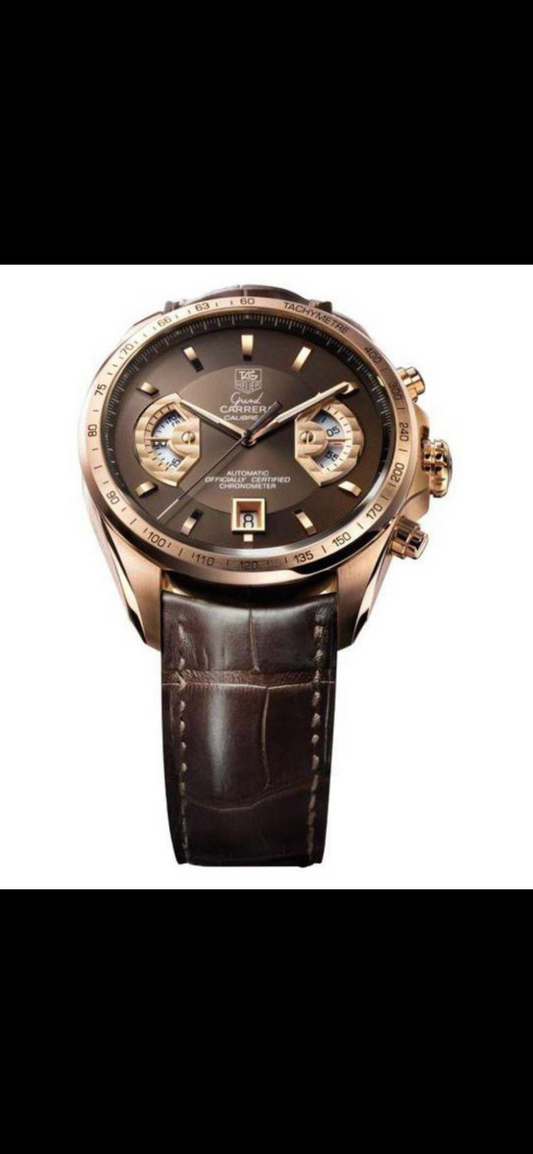 Gat Brown Strap Gold Dial Watch for Men 400976