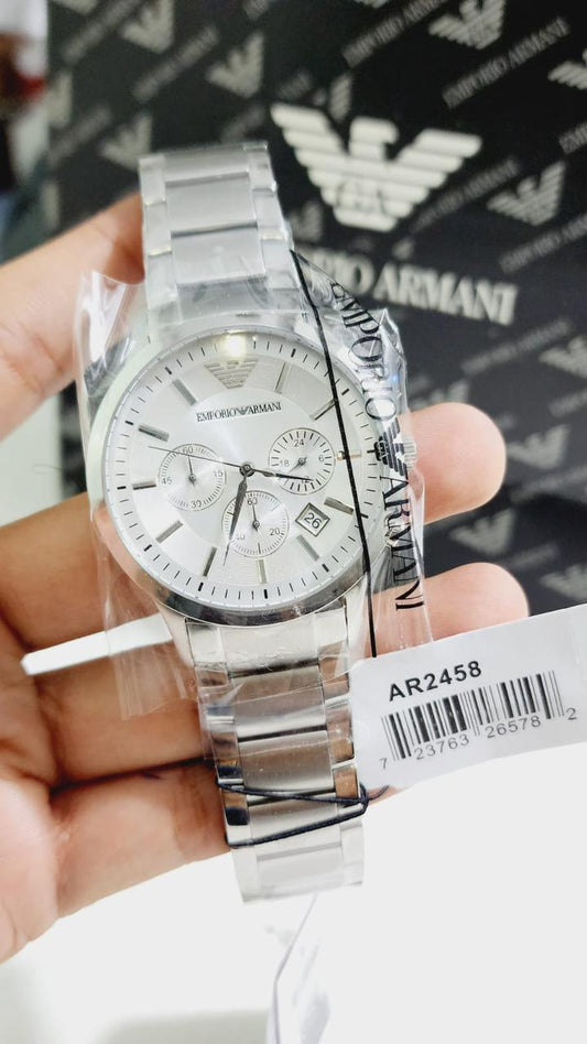 Mra Silver Chain White Dial Premium Quality Man Watch