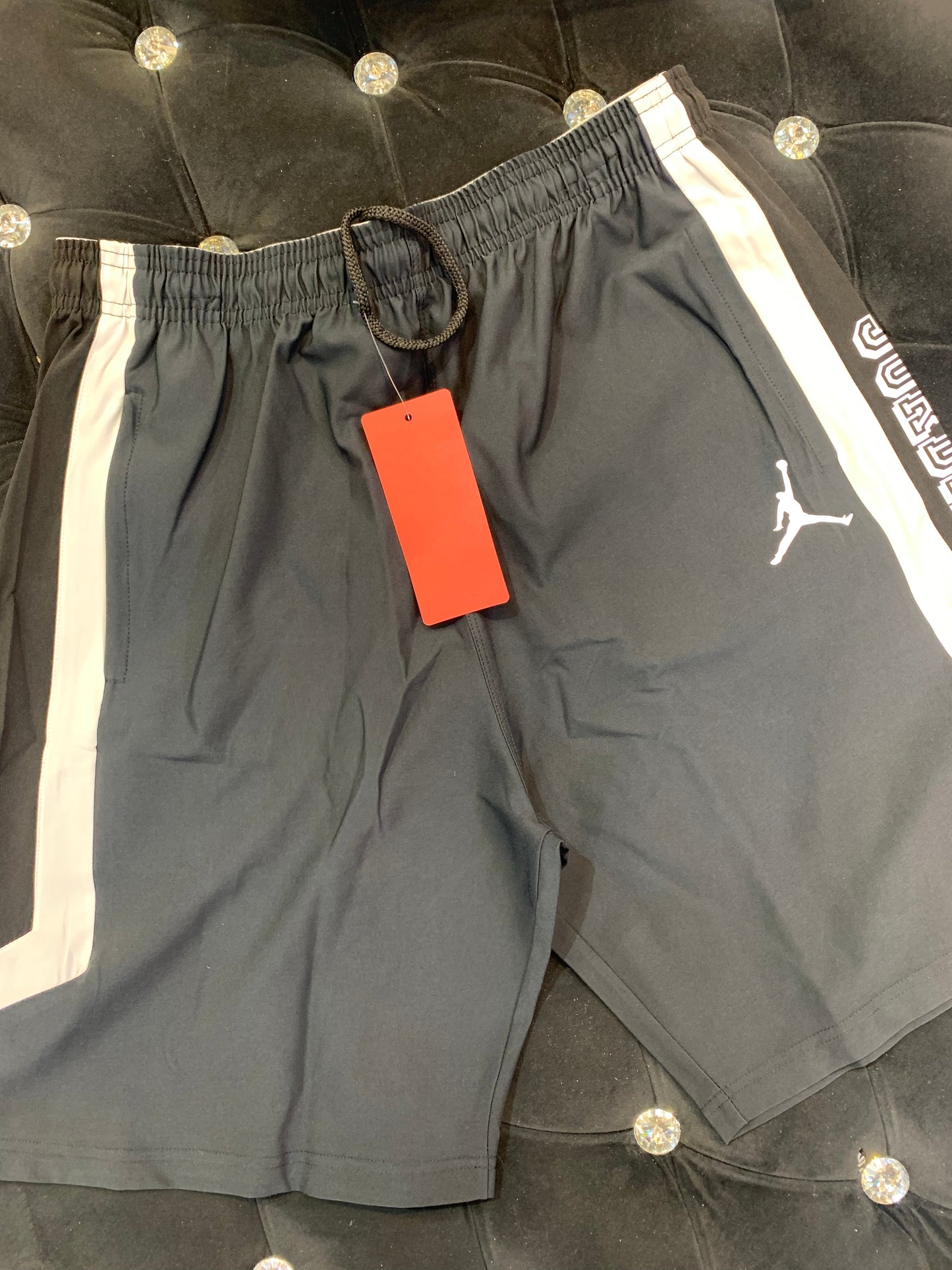 JOR ROJ Dark Grey Colour With White Strip Ns Fabric Imported Shorts 108632