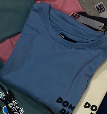 HOPE Navy Blue  Colour With Donald Duck Back Print Drop Shoulder TShirt 108571