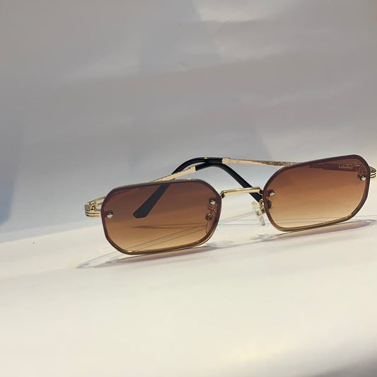 Guc cug Glossy Gold frame Brown Shade Unisex Sunglass WM2103 53 19 142