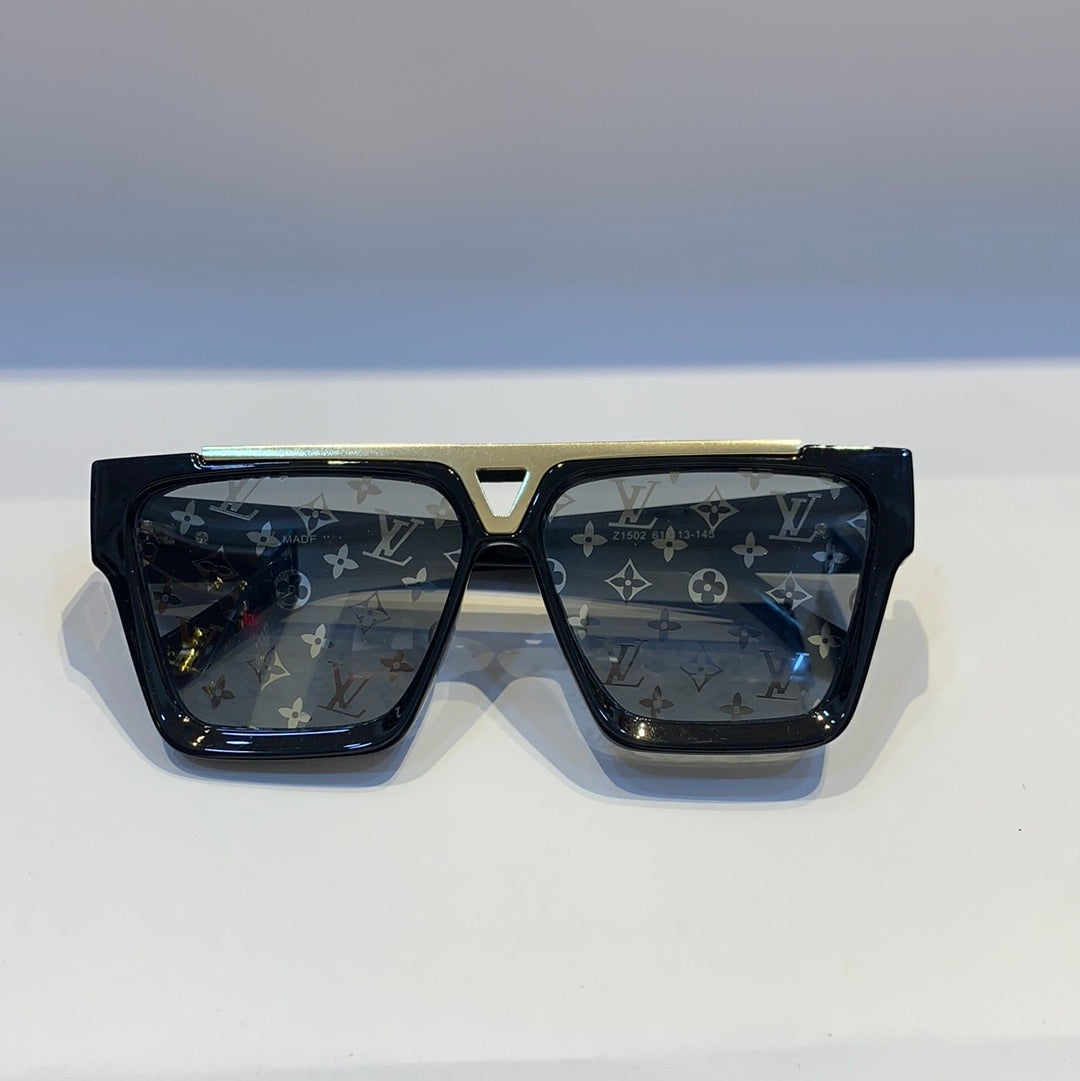 Uol Lou Black Frame Printed White Shade Sunglass Z150261 13-145